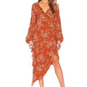 NWT REVOLVE CAPULET Pansy Wrap Dress Orange XS